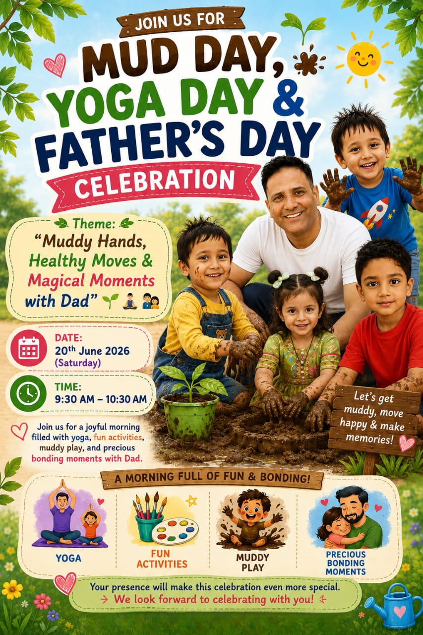 Mud Day, Yoga Day & Father's Day Celebration poster
